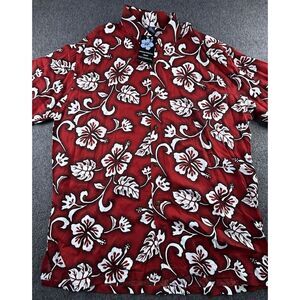 Hibiscus Collection Hawaii Shirt‎ Mens XX-Large Red Floral Button Down Beach New